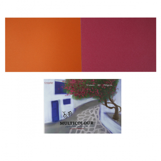 Альбом для пастели А3, 10 листов, мелованный картон, картон, склейка, цвет ассорти Kroyter 07675