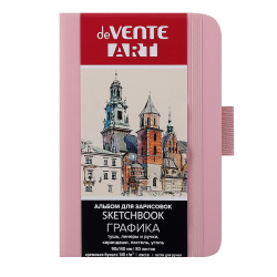 Блокнот для эскизов/скетчбук, А6, 90*140 мм, 80 листов, 140 г/кв.м, книжный переплет, ART, deVENTE, 2134416