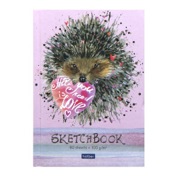 Блокнот для эскизов/скетчбук А6 (115*165) 80л 100г/м2 тв обл 7Бц глянц лам Hatber Мягкие колючки 80ББ6A_17163