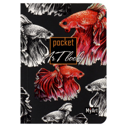 Блокнот для эскизов/скетчбук А6 (100*140 мм), 80 листов, 100 г/кв.м, склейка Рыба MyArt Pocket ArtBook Проф-Пресс 183475