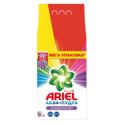 Порошок, Ariel, Color, автомат, 9 кг, для цветного белья, пакет полиэтиленовый, 80845707