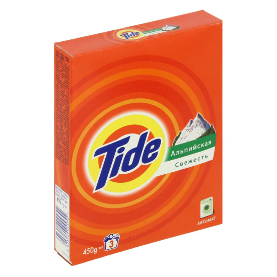 Порошок, Tide, Альпийская свежесть, автомат, 450 гр, для белого белья, картонная коробка, 80843377