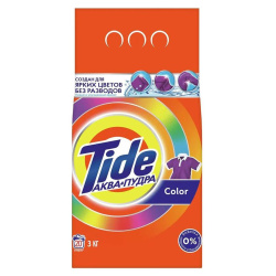 Порошок, Tide, Color, автомат, 3 кг, для цветного белья, пакет полиэтиленовый, 80876358