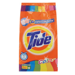 Порошок, Tide, Color, автомат, 6 кг, для цветного белья, пакет полиэтиленовый, 80876359