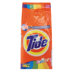 Порошок, Tide, Color, автомат, 9 кг, для цветного белья, пакет полиэтиленовый, 80843374