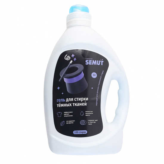 Гель-концентрат SEMUT 3 литра, для черного белья, пластиковая бутылка 4610083042055