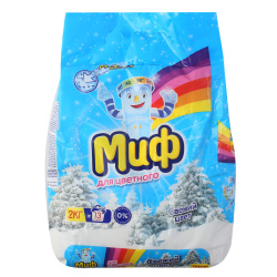 Порошок, Миф, Color, автомат, 2 кг, для цветного белья, пакет полиэтиленовый, 80843105