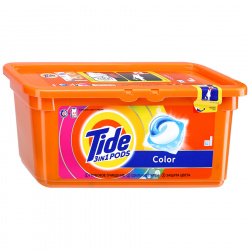 Гель автомат в растворимых капсулах Tide Color 10 шт, 22,8 гр, для цветного белья, пластиковая коробка 81756700