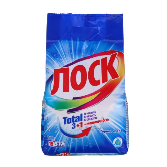 Порошок, Лоск, Горное озеро, автомат, 2.7 кг, для всех типов белья