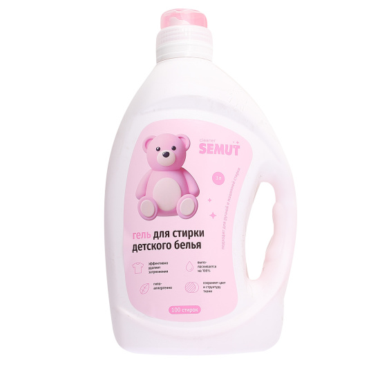Гель-концентрат, SEMUT, 3 литра, для детского белья, пластиковая бутылка, 4610083042031