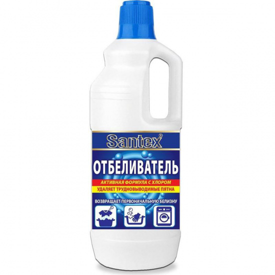 Отбеливатель с хлором Santex пластиковая бутылка, 1 литр, для белого белья ДомБытХим ООО 2000015