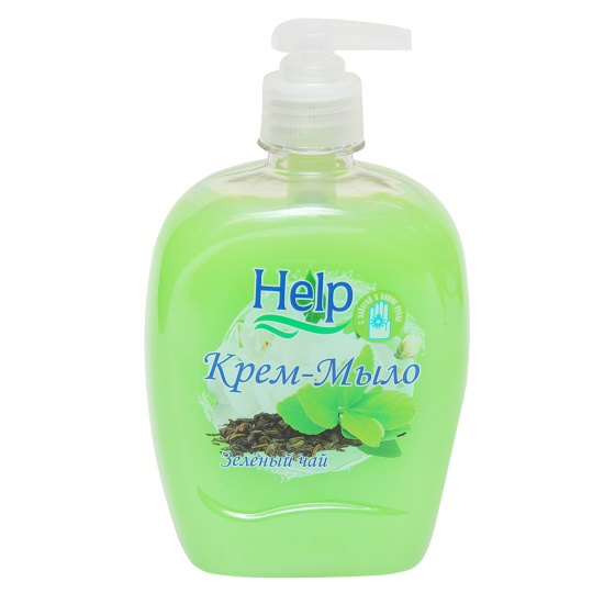 Мыло-крем жидкое, 500 мл, Help, Зеленый чай, 5-0351