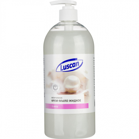 Жидкое мыло туалетное, антибактериальный эффект, флакон с помповым дозатором, 1 литр LUSCAN 1566941