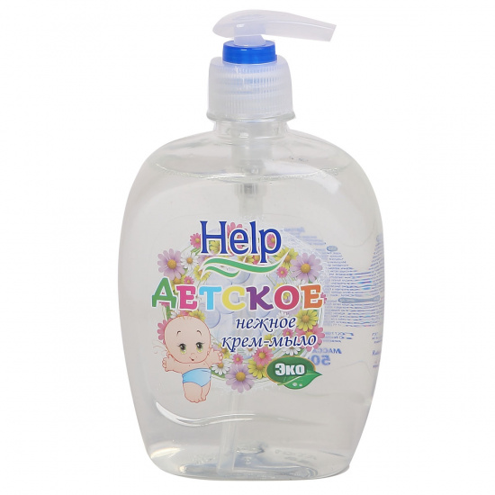 Жидкое мыло детское, свежесть, флакон с помповым дозатором, 500 мл Детское Help 5-0373