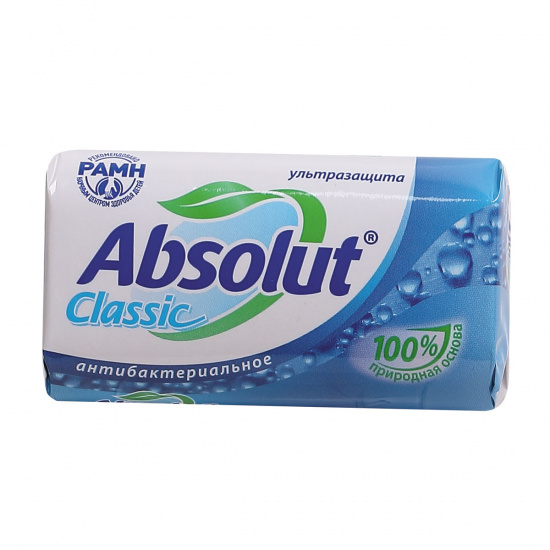 Мыло туалетное антибактериальный эффект, 90 гр, бумажная Absolut
