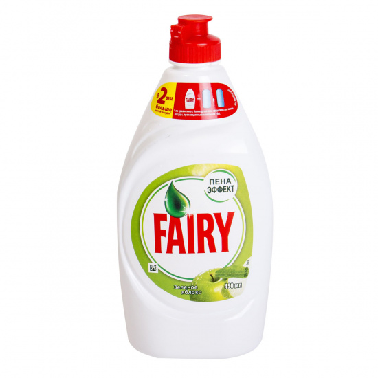 Средство для мытья посуды Fairy гель, 450 мл Зеленое яблоко 81716979