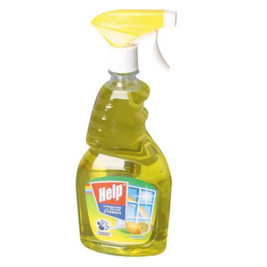 Моющее средство для стекол, 750 мл, флакон с распылителем Help Лимон 1-0335