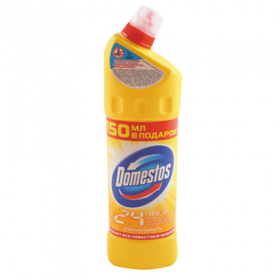 Средство для сантехники Domestos 1 литр, флакон с дозатором Лимонная свежесть