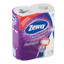 Полотенца бумажные Zewa 2-слойные Премиум 2 рулона белые