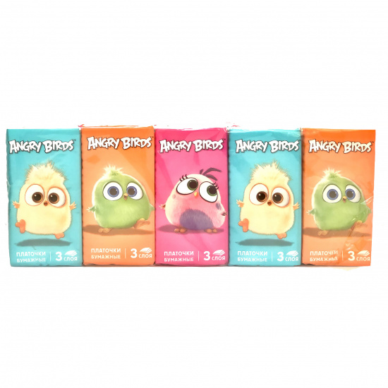 Платочки бумажные Angry Birds: Hatchlings 3-слойные 10шт 1494