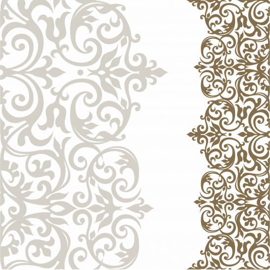 Салфетки Перышко Prestige 40*40 мм, 3-х слойная, 20 шт, белый с золотом Версаль 5413