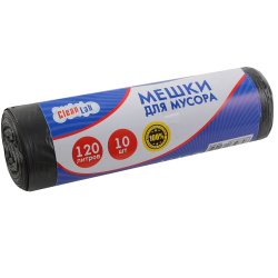 Мешки для мусора, 120 л, 10 мкм, ПНД, 70*100 см, 10 шт, CleanLab, 9050205