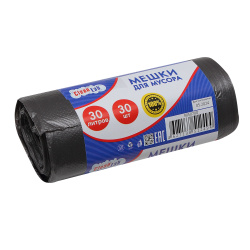 Мешки для мусора, 30 л, 8 мкм, ПНД, 50*60 см, 30 шт, CleanLab, 9050700