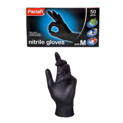 Перчатки нитриловые PACLAN M 50шт ( 25пар) black 407780
