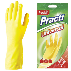 Перчатки резиновые PACLAN UNIVERSAL желтые S 407893