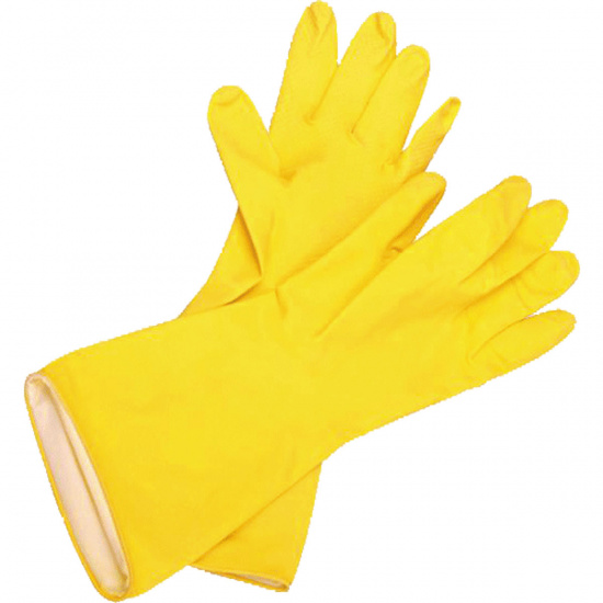 Перчатки латекс, L, 1 пара, рельефная, цвет желтый, внутреннее напыление да CleanLab 9052701