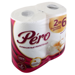 Полотенца бумажные рулонные, Grand, 2 шт, 2 слоя, 66м, целлюлоза, PERO, 7318