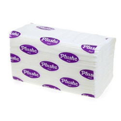 Полотенца бумажные, V-сложения, 1 слой, целлюлоза, Plushe, 18483