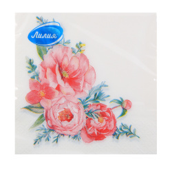 Салфетки, ЛИЛИЯ, 33*33 см, 2 слоя, 20 шт, Цветочная композиция, 4153