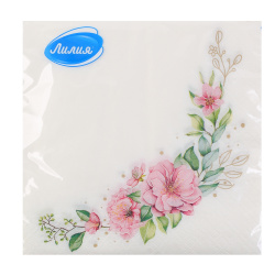 Салфетки, ЛИЛИЯ, 33*33 см, 2 слоя, 20 шт, Лейтмотив, 4146