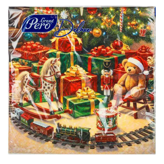 Салфетки, PERO, Deluxe, 33*33 см, 3 слоя, 20 шт, Время чудес, 5471