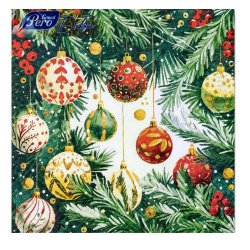 Салфетки, PERO, Deluxe, 33*33 см, 3 слоя, 20 шт, Хвойная магия, 5570