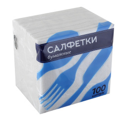 Салфетки, Plushe, 24*24 см, 1 слой, 100 шт, белый, Ромашка, 1436