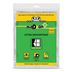 Сетка москитная для окон 1,5*1,5м, в коробочке, белая, Nadzor