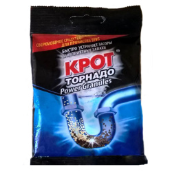 Средство для прочистки канализационных труб, 90 гр, ДомБытХим ООО, Крот Торнадо, 4000014