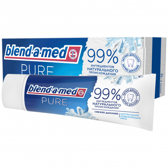 Зубная паста 75 мл, 1 шт, картонная упаковка BLEND_A_MED Pure Свежее дыхание Procter & Gamble 81760331