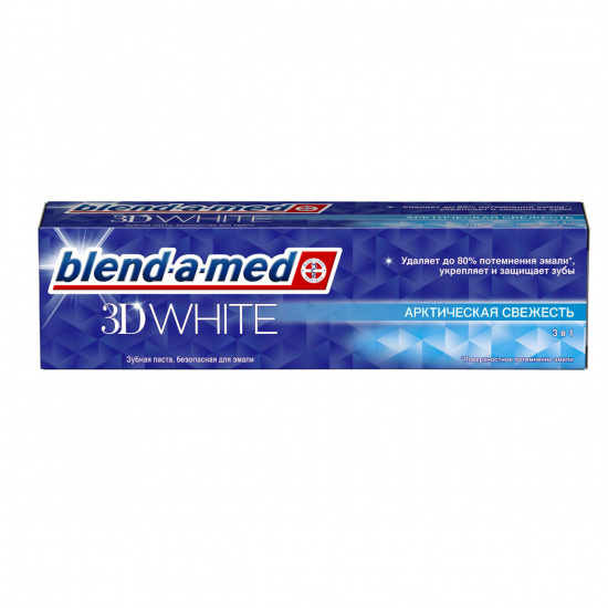 Зубная паста 100 мл, для отбеливания, 1 шт, картонная коробка BLEND_A_MED 3D White Арктическая свежесть Procter & Gamble 81763164