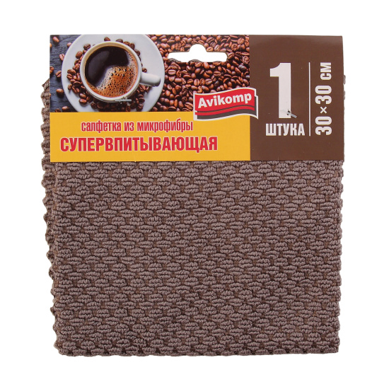 Салфетка, 30*30 см, 1 шт, микрофибра, универсальный, Супервпитывающая, Avikomp, 40929