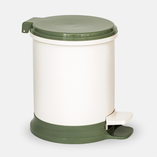 Контейнер оливковый для мусора, пластик, 325/255/322 мм, 11 л, с педалью Эластик Пласт 090