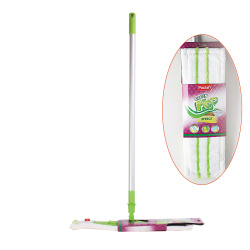 Швабра PACLAN Green MOP EFFECT с плоской насадкой, микрофибра, телескопич.ручка 421150