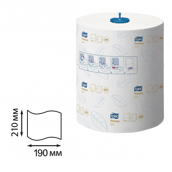 Бумажные полотенца Premium целлюлоза, 400 листов, 100 м, 210*190 мм, 2-х слойная, цвет белый ТОРК 290016-20