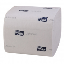 Туалетная бумага листовой, переработанное сырье, 190*110мм, 242, белый ТОРК 114271-00