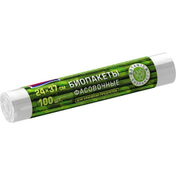 Пакет фасовочный, BOTANICA, 24*37 см, 100 шт, полиэтилен низкого давления (ПНД), 6 мкм, Avikomp, 87808