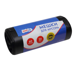 Мешки для мусора, 60 л, 20 шт, 12 мкм, ПНД, 60*70 см, CleanLab, 9050701