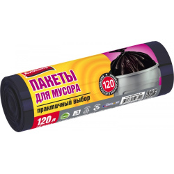 Мешки для мусора, 120 л, 10 шт, 30 мкм, ПНД, 68*105 см, Avikomp, 41421