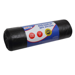 Мешки для мусора, 120 л, 14 мкм, ПНД, 70*110 см, 10 шт, CleanLab, 9050704